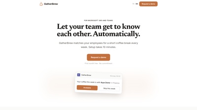 GatherBrew web sitesi ekran görüntüsü