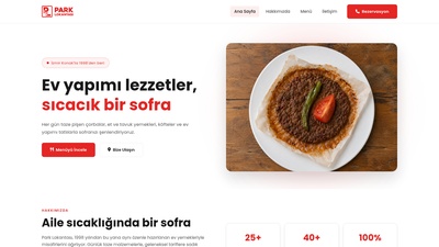 Park Lokantasi web sitesi ekran görüntüsü