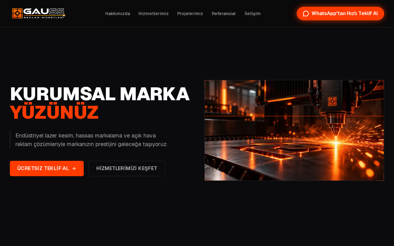 Gauss Reklam web sitesi ekran görüntüsü
